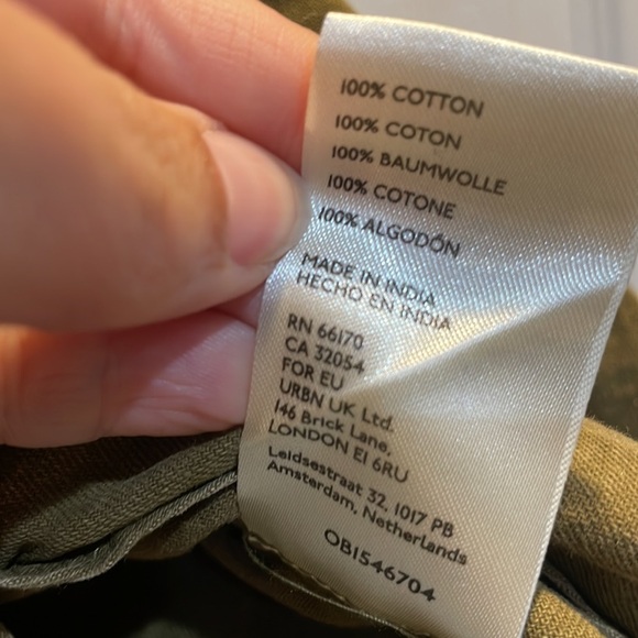 New! Free People We The Free Olive Destroyed Utility Shirt Tunic M - Picture 8 of 8